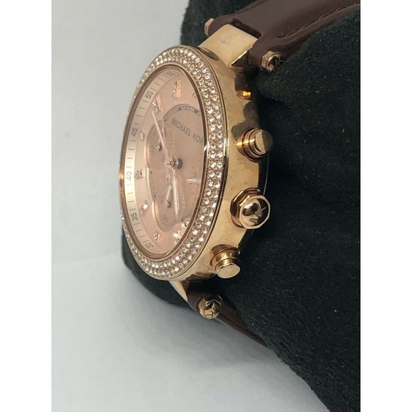 Michael Kors MK5538 Women Brown Leather Analog Ros main image 4